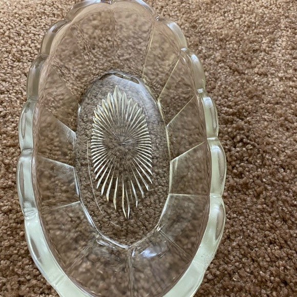 Vintage Large clear pressed GLASS boat shape BOWL dish celery serving depression - Picture 5 of 6